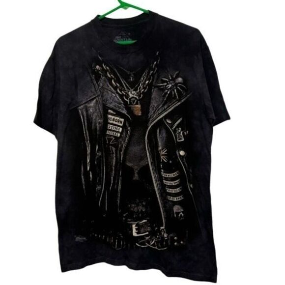 The Mountain Other - The Mountain Size Medium Black Tie Dye Biker T-Shirt